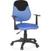 HJH Office 670935 Sedia girevole per bambini e ragazzi KIDDY STYLE in tessuto blu/nero Sedia girevole che cresce con il bambino