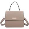 QUEEN HELENA Borsa a Mano Piccola con Tracolla Borsetta Rigida Casual Donna M9001 (Khaki)