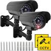 Sporgo Telecamera Finta 2 Pezzi: Dummy Telecamera di Sorveglianza Esterna con Luce LED Rossa Lampeggiante, Finta Telecamera di Sorveglianza Telecamera di Sicurezza Finta per Interni ed Esterni