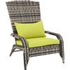 Outsunny Sedia da Giardino in Rattan, Poltrona da Esterno a Adirondack con Braccioli e Cuscini Imbottiti, Grigia, 65x86x90cm|Aosom