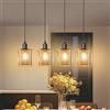 ZMH Lampada a sospensione da pranzo 4 lampadine E14 ciascuna Lampada a sospensione da 25 W max Lampada in vetro e metallo Lampada da tavolo da pranzo, Lampada da soggiorno, Lampada da sala da pranzo