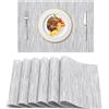HIUOUIH Tovagliette Americane Lavabili Set di 6 Tovagliette Colazione Antimacchia Resistenti al Calore Tovaglietta Antiscivolo per Tavolo da Cucina e Ristoranti, Grigio