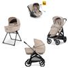 Trio Inglesina Aptica Con Seggiolino Auto Darwin Recline Borsa Inclusa Pashmina Beige + Lettino Infinito Bianco