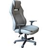 DecHome Poltrona Da Gaming Gta in Poliuretano Cm 67,5x66x117.5-127 h Grigio Cosma