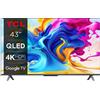 TCL Smart TV 43 Pollici 4K Ultra HD QLED HDR Google TV 43C645 Serie C64 Tcl