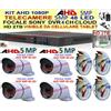 KIT 1080P VIDEOSORVEGLIANZA AHD 4 TELECAMERE 5MP SONY + DVR+HD-2TB + CAVETTERIA