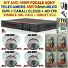 KIT 1080P VIDEOSORVEGLIANZA AHD 4 TELECAMERE DOME 4MP SONY+DVR+CAVETTERIA+HD-2TB