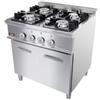 Cucina A Gas Professionale 4 Fuochi Profondità 70 cm Con Porte Incluse