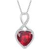 FJ Collana Infinito Donna in Argento Sterling 925 Collane con Ciondolo Rubino Cuore Luglio Pietra Portafortuna Gioielli Regalo per Amiche Moglie Mamma Donna