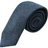 King & Priory Cravatta in tweed blu denim a spina di pesce, cravatta da uomo