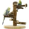 WishesMar Parco Giochi per Pappagallo Palestra per Uccelli Terreno di Gioco per Cocorite con Posatoi Supporto pour Cacatua, Legno, Taglia 24.5x22x22 CM