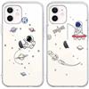 Yoedge 2 Pezzi Cover per Apple iPhone 12 Mini 5,4, Custodia Trasparente Gel TPU Morbida con Carino Motivo Disegno, Protezione Antiurto per iPhone 12 Mini, Astronauta
