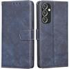 RankOne Cover per Samsung Galaxy S24 FE (6.7 Inches), Custodia Flip Pelle Portafoglio, Magnetica Libro Bumper Cover Case - Blu
