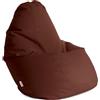 Avalon Puff Poltrona Sacco Grande Bag L Mamba 80x80x125cm - 300 Litri Made in Italy in Finta pelle Imbottito per Ambiente Interno ed Esterno Colore Marrone