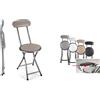 Utilissimi EDITACASA - Sgabello pieghevole Slim con Schienale,altezza seduta 45cm, colori assortiti per Interno Sala da Pranzo Salotto Cucina Ufficio