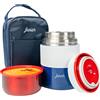 FASIAH Thermos alimentare in acciaio inox, scatole termiche calde da 750 ml, pranzo box senza BPA, tazza, borsa da viaggio per pasti caldi, caffè, zuppa da asporto (blu, bianco, rosso)…