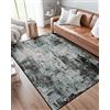 DEFYNEE Tappeto per Soggiorno 120x180 cm, Tappeto Antiscivolo Lavabile in Lavatrice, Tappeto Moderno Astratto per Soggiorno e Camera da Letto, Blu Nero