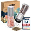 kjøk Premium Macina sale e pepe in acciaio inox spazzolato, vetro e senza BPA - set di 2 macinini manuale con meccanismo in ceramica regolabile - per spezie essiccate - senza contenuto