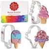 Ann Clark Cookie Cutters Formine per Biscotti Stampi a tema gelato 3 Pezzi, Prodotto negli Stati Uniti da Ann Clark, ghiacciolo cono gela duro e morbido