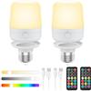 BOBOPAI E27 Lampadina Batteria Con Telecomando, Lampadina Ricaricabile Magnetica USB Con Interruttore, LED Dimmerabile Senza Fili Lampadina Per Lampade, Lampadina RGB Colore, 400lm, Timer, 2600mah,2 PACK