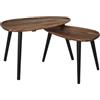 HOME DECO FACTORY, HD0291, tavolo impilabile in ciottoli di acacia