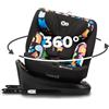 kk Kinderkraft Kinderkraft I-GROW Seggiolino auto 0-36 kg, I-SIZE 40-150 cm, Seggiolino 360 girevole, con Isofix Base, Reclinabile Posizione sdraiata, Poggiatesta regolabile, Gruppo 0 1 2 3, Happy Shapes