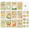 12 Biglietti Auguri Pasqua Con Buste E Adesivi - Design Colorato - Cartone 300g