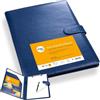 perfect line - Cartellina con molla DIN A4 con chiusura magnetica - in ecopelle resistente con elegante effetto pelle - Cartellina business premium (1 cartellina - Blu)