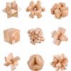 Holzsammlung Rompicapo 3D in Legno, 9 Pezzi Giocattoli Logica Puzzle Game di Legno Classico Educativi Gioco di Mente, IQ Test Mente Intelligenza Jigsaw Puzzle Brain Teaser Toy per Adolescenti e Adulti