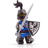 BRICK Flip Lego Cavaliere, set di statuette Black Falcon con con spada, scudo e casco da cavaliere, un complemento ideale per ogni castello Lego e altri set di mattoncini medievali, statuetta originale Black