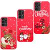 Vauki Natale Cover per Samsung Galaxy A13 4G, 3 Pezzi Rosso Silicone Custodia con Christmas Cervo Cartoon Motivo Case, Antiurto in TPU Case per Samsung A13 4G, Renna 124