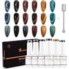 Nicedeco 6 Flaconi di Smalto Cat Eye Semipermanente per Unghie Colori Kit 8ML Smalto magneticp per Unghie Lampada UV LED Soak Off Gel Nail Polish Set 44