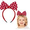 ALLY-MAGIC Cerchietto per capelli con fiocco rosso, grande cerchietto per capelli per donne e ragazze, fascia per capelli vintage per cosplay, Y9-HDJFG (a pois)