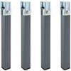 Homey - Set di 4 gambe quadrate con morsetto per rete da 30 x 30 mm, altezza 27 cm, grigio