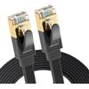 Elfcam® - 12 Metri Cavo Ethernet Cat 8, Piatto RJ45 Cavo di Rete LAN, 100% Rame, 30AWG, Nero, 12m
