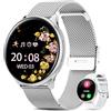 QEYUMYEU 2025 Smartwatch Donna con ET/HRV/SIRI - 1.39 TFT Orologio con Chiamate, 24H Sonno Cardiofrequenzimetro, SpO2, Ciclo Mestruale, IP68, Monitoraggio Fitness, per Android & iOS (Argento)