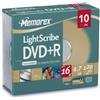 Memorex 10 DVD + R 4,7 GB Lightscribe