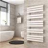 Heilmetz Scaldasalviette elettrico bagno a tubo piatto 1176 x 600 mm，Radiatore portasciugamani monofacciale ，attacco laterale per portasciugamani ad acqua calda, Bianco