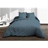 Le linge de Jules Copripiumino 240 x 260 + 2 federe - Puro cotone 57 fili - Alya, blu