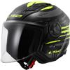 Ls2 Casco Jet LS2 Airflow II - Brush Nero H-V Giallo - Lucido