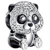 Feitery Ciondolo da donna per bracciali e collane, motivo: piccolo bradipo, abbinabile ad altri charms, Zirconia cubica