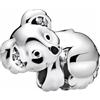 Feitery Ciondolo da donna per bracciali e collane, motivo: piccolo bradipo, abbinabile ad altri charms, Zirconia cubica