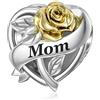 SEVENWELL Ciondolo in argento Sterling per madre, sorella, figlia, moglie, nonna, famiglia, rosa, fiore, Zirconia cubica, Zirconie sintetico