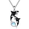 YFN Orca Killerwal - Collana da donna in argento Sterling, idea regalo, 22 * 19 mm, Argento sterling, Non pietra preziosa