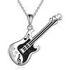 YFN Collana Chitarra Argento Sterling Ciondolo Chitarra Elettrica Gioielli Musica Punk Regalo per Chitarra Giocatori Uomo Donna