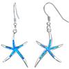 JFASHOP Orecchini a cerchio con stella marina in argento Sterling 925 con opale pesce orecchini nautici hawaiani da spiaggia con stelle marine
