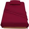 Farfallarossa Comfy - Lenzuolo Sopra Tinta Unita Rosso / 150x280CM(Singolo)
