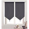 Farfallarossa Bernard - Coppia Tendine Trasparenti in Organza Tinta Unita PG-F02 / PG-P02 / PG-Q02 Nero / 2PZ 60x120CM