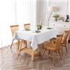 Farfallarossa Intreccio Classico - Tovaglia Antimacchia Rettangolare Bianco Chiaro / 140x175CM