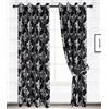 Farfallarossa Fitzgerald - Tenda Semi-Oscurante Jacquard Spesso con Motivo a Fiori PV-N147 Nero / 1PZ 140x280CM